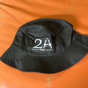 Bucket hat embroidered with the 2A symbol. The A is made out of 2 AR-15.